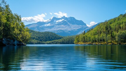 Fototapeta premium Alpine Mountain Lake Landscape