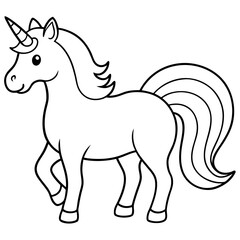 Unicorn with a rainbow-colored horn,