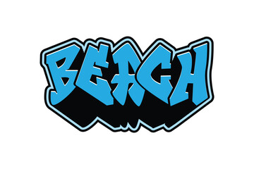 beach writing, graffiti letters text effect