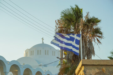 greek flag on the roof