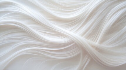 Obraz premium A long, white hair strand with a lot of texture