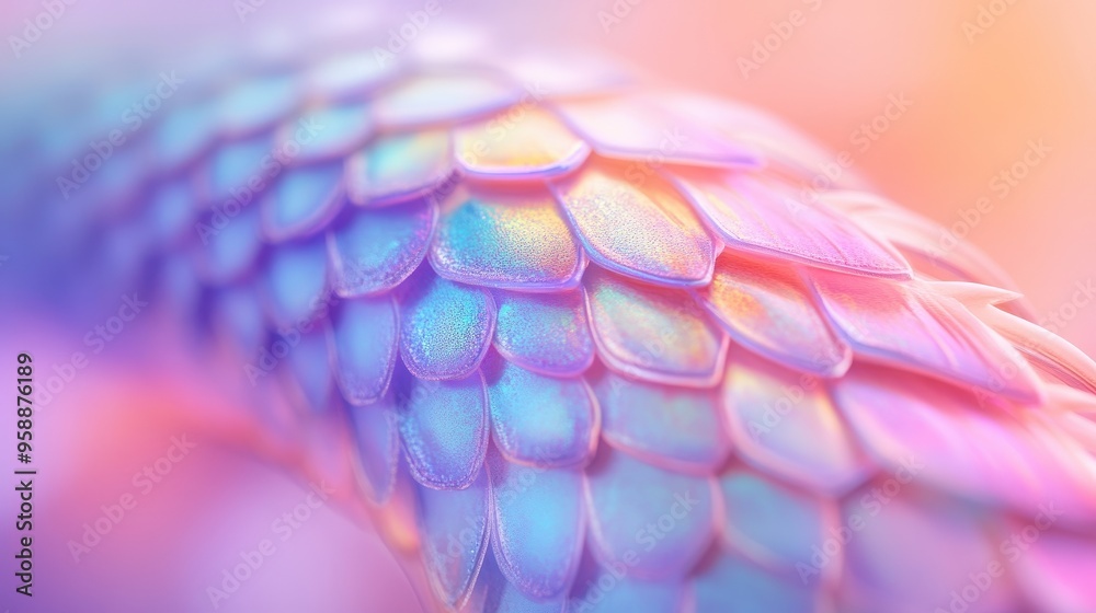 Wall mural a colorful dragon tail with a rainbow effect
