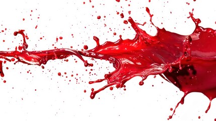 A splash of brown liquid creates a dynamic and abstract shape against a white background.