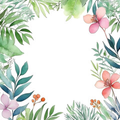 Fototapeta premium Watercolor botanical background frame