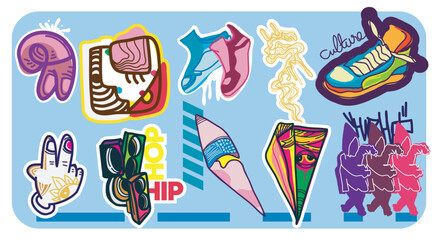 vector graffiti element with character  object  and character.