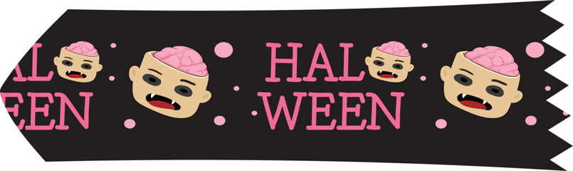 Dracula washi tape on transparent background.
