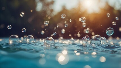 The water is blue and has a lot of bubbles.