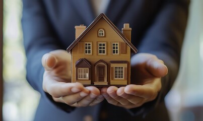 A Person Holding a Miniature House in Their Open Palm
