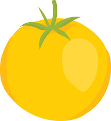 Cartoon tomato illustration on transparent background.
