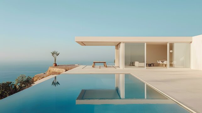 Minimalist Modern Home with Infinity Pool and Ocean View