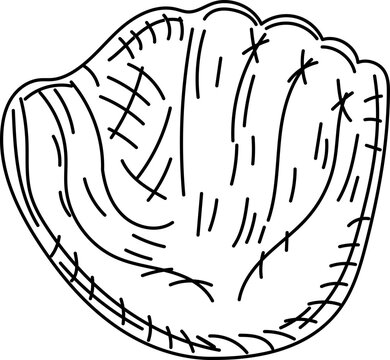 recommend clip art: Hand drawn baseball glove illustration on transparent background.
                    