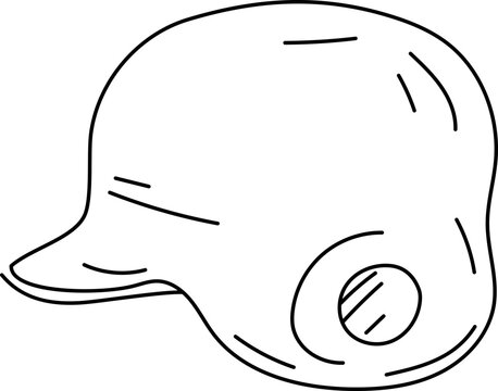 recommend clip art: Hand drawn baseball helmet illustration on transparent background.
                    