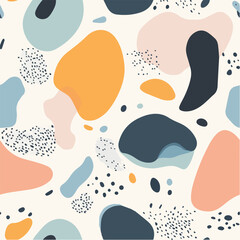 Vector seamless pattern of abstract organic shapes