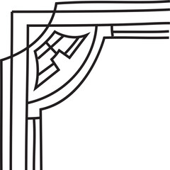 Chinese vintage frame illustration on transparent background.
