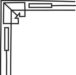 Asian knot frame illustration on transparent background.
