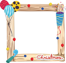 Christmas party frame illustration on transparent background.
