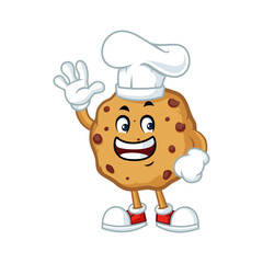 Cute Cookie Chef Cartoon Character Mascot Illustration.