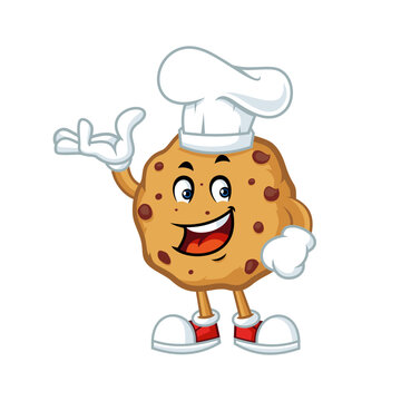 recommend clip art: Happy cookie chef cartoon mascot character,  cute illustration, bakery, cooking.
