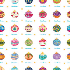 Christmas ball seamless pattern background.
