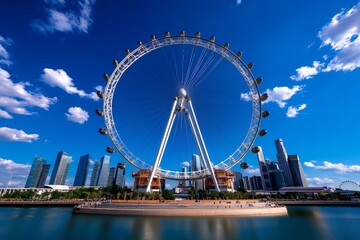 Obraz premium Ferris wheel, slowly turning, timeless appeal attracts generations of visitors with its enduring charm