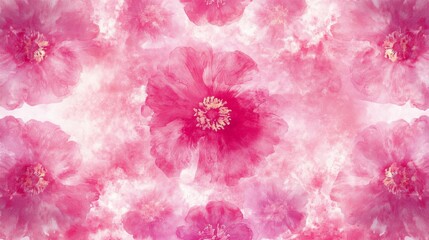 Pink Floral Watercolor Pattern