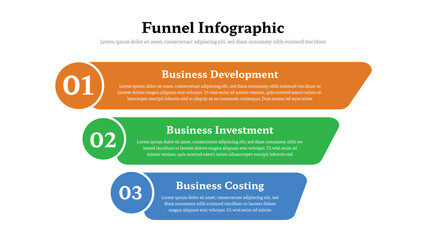 Funnel infographic presentation layout fully editable.