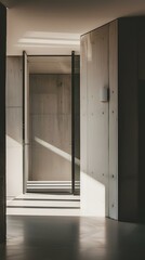 Fototapeta premium Minimalist Concrete Interior with Natural Light