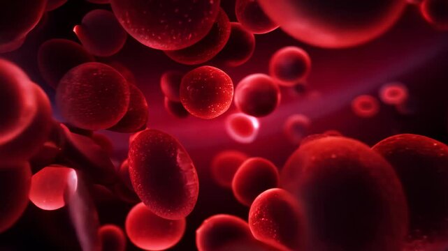 Red blood cells arterial blood stream medicine health biology anatomy physiology microscopic microbiology science medical treatment human vein circulation pressure level life cell scientific material