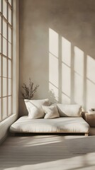 Minimalist Living Room with Light and Shadow
