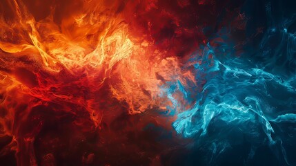 Abstract Fire and Water Swirling Design
