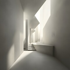 Fototapeta premium White Modern Architecture Design Interior Hallway