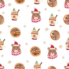 Cute christmas seamless pattern background.
