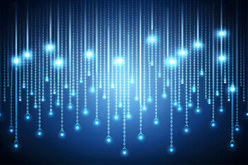 Fototapeta premium Flat Glowing Abstract Binary Code Streaming Down a Dark Digital Background Concept for Data Management and Operational Efficiency - Vibrant Green and Blue Tones - Futuristic Ambiance - Smart Business 