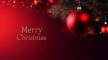 Festive Christmas Card Featuring a Decorated Branch and Elegant Holiday Greetings