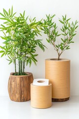 Stylish indoor plants in modern pots, adding a touch of greenery and elegance to contemporary home decor.