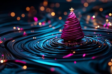 Abstract Christmas, dynamic lines, festive motion convey the excitement and energy of Christmas celebrations