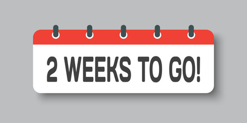 Countdown weekly calendar icon - two weeks left
