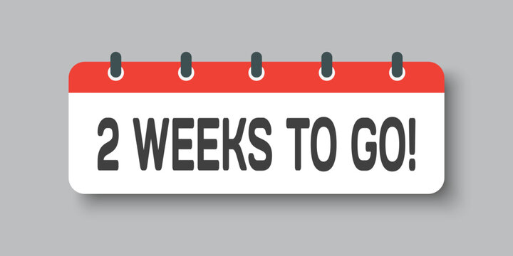 Countdown weekly calendar icon - two weeks left