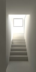White Modern Staircase with Sunlight from Window