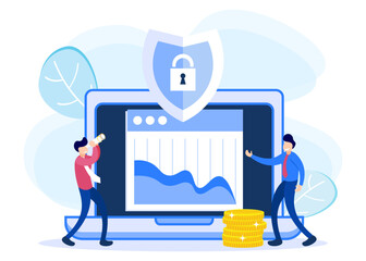 Illustration vector graphic cartoon character of business protection