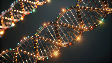 Flat Glowing DNA Helix Organizational Structure Concept - Vibrant Colors in Smart Business Tone, Close-Up Shot with Intricate Connections, Simple Flat Vector Illustration