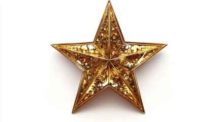 Fototapeta premium Golden Star Ornament Generative AI