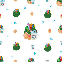 Present seamless pattern background.

