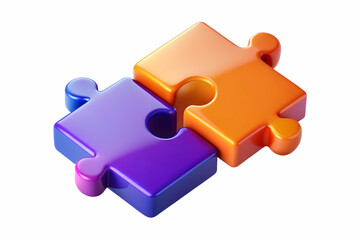 Flat Glowing Abstract Puzzle Pieces Symbolizing Problem Solving and Operational Management in Smart Business Tone - Dynamic Shot of Complete Picture Concept with Vibrant Colors and Focus Blur - Simple