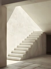 Modern Concrete Staircase With Sunlight