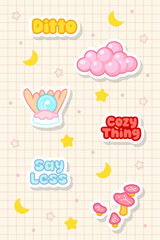 adorable hand drawn decoration sticker of journal element