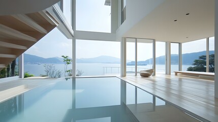 Modern Interior Design with Swimming Pool and Ocean View