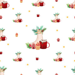 Present seamless pattern background.
