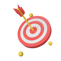 Bullseye: Arrow Strikes Target - 3D Rendered Icon of Success 