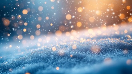 Naklejka premium Magical Winter Snowfall Bokeh Generative AI